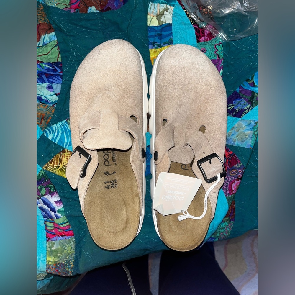 Papillio Women's Tan Suede Clogs - Picture 4 of 7